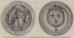 O Grande Selo da França anexado ao Tratado de Paz entre a Inglaterra e a França em 1527 de English School